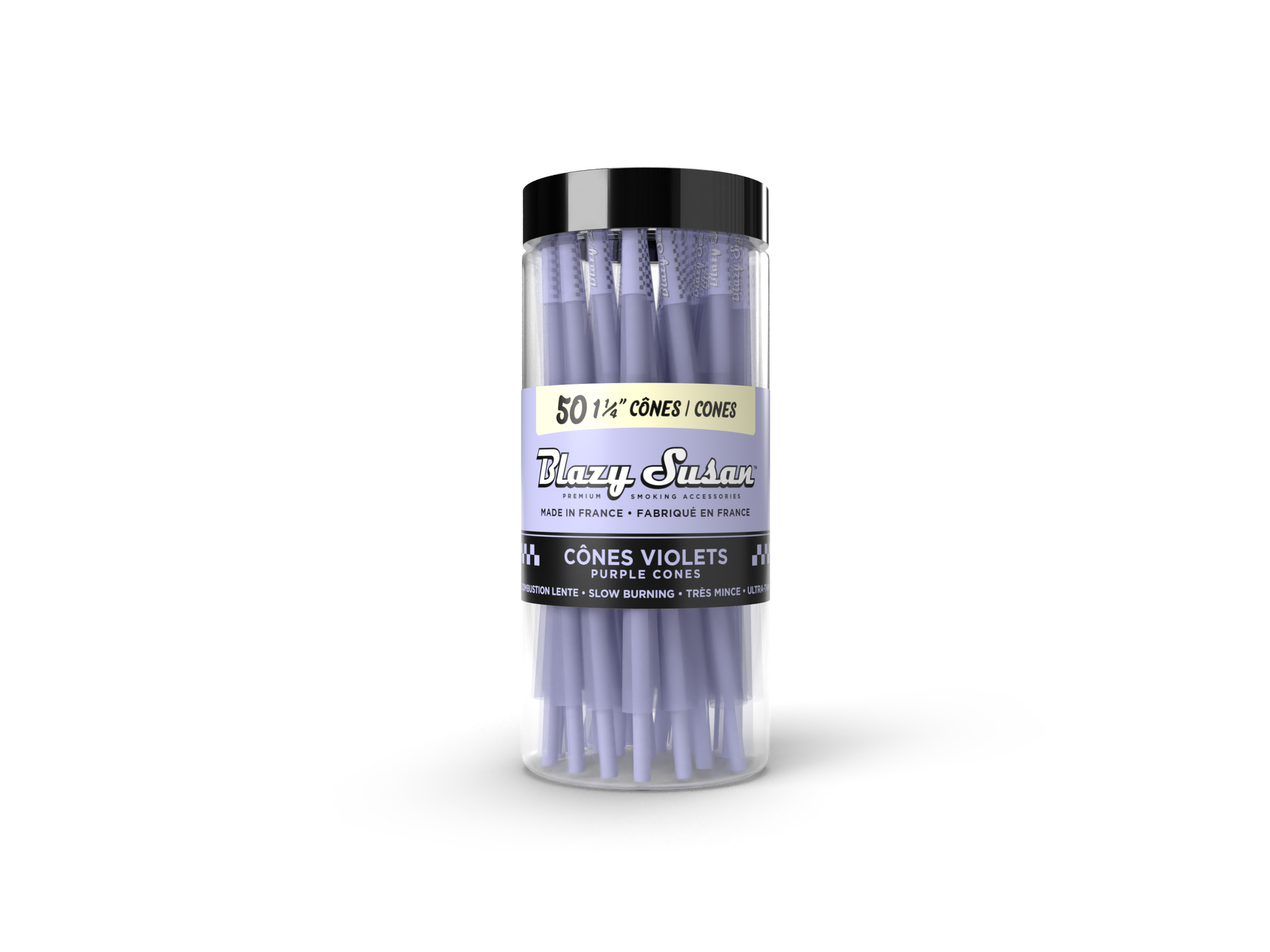 TP BLAZY SUSAN PURPLE 1 1/4 PRE-ROLLED CONES - 50 PACK