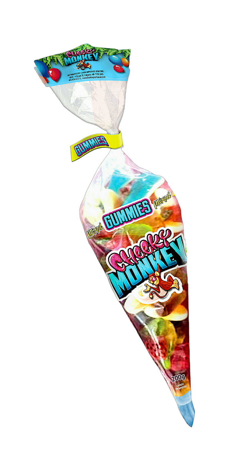 Cheeky Gummy Candy Cones - 200g - Carton of 12