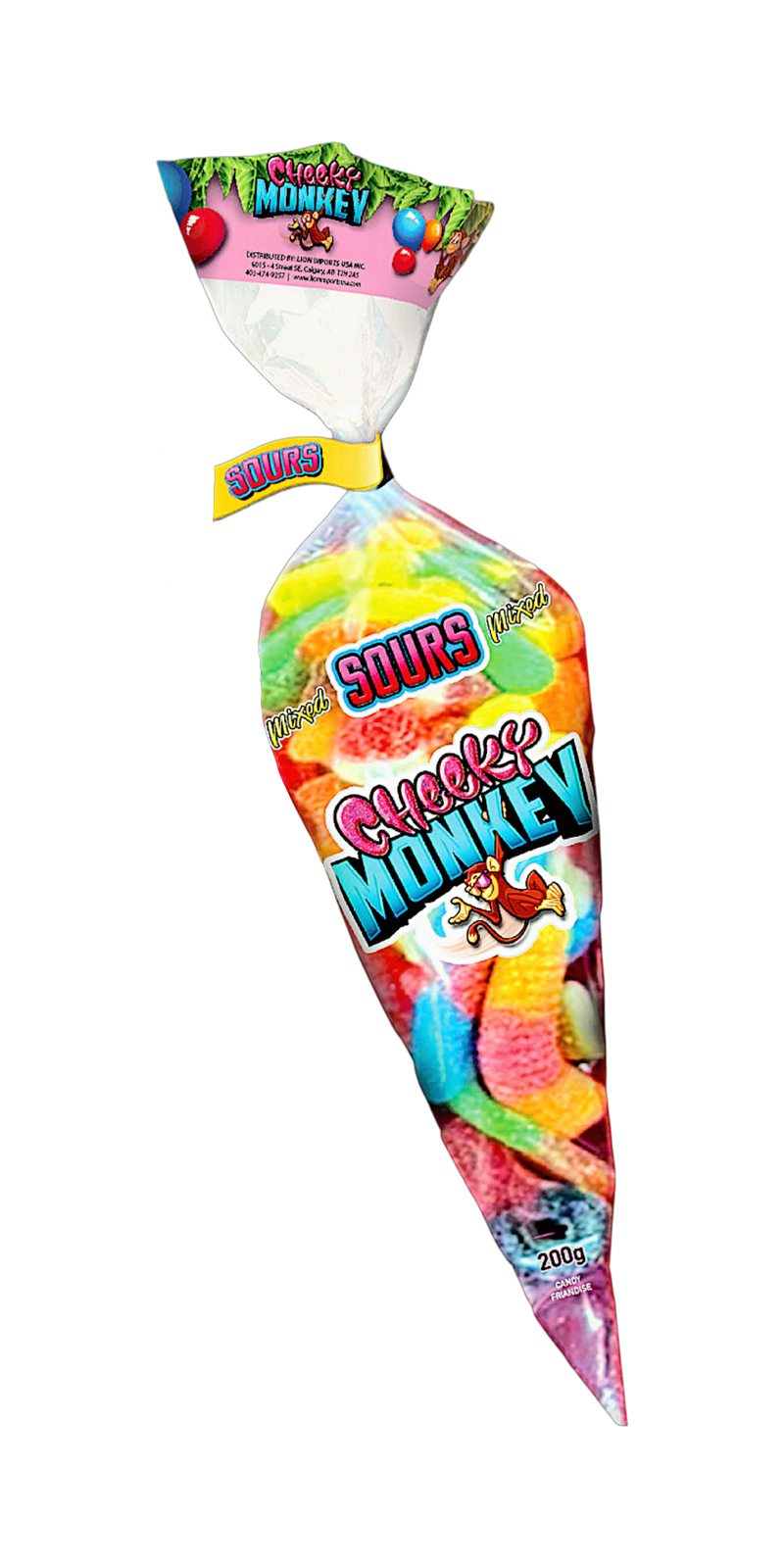 Cheeky Sour Candy Cones - 200g - Carton of 12