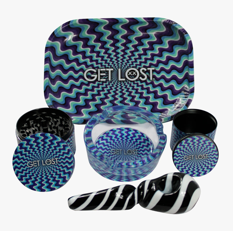 Hand Pipe Gift Set - 5 in 1 - Baby Blue Swirl