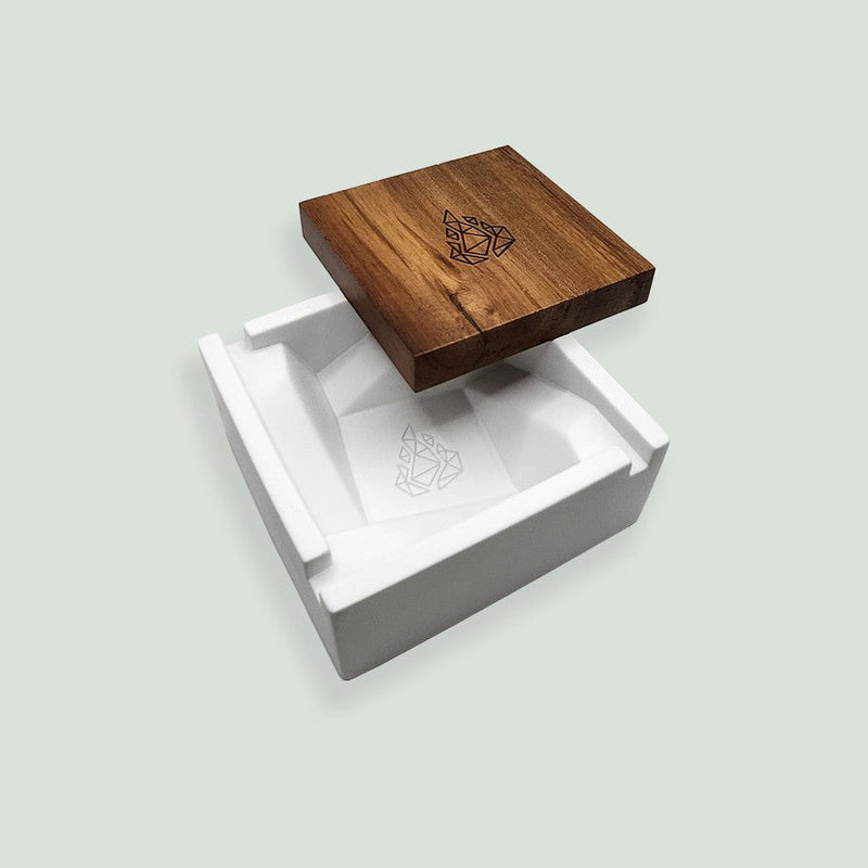 Briq Concrete Ashtray & Walnut Lid
