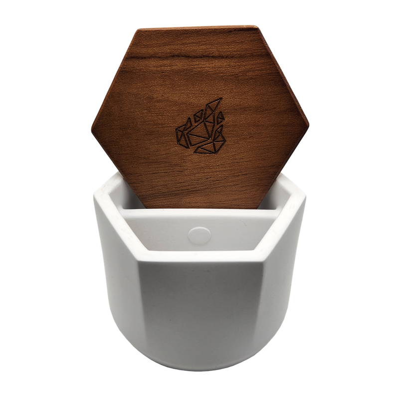Malua Concrete Storage Jar & Walnut Lid