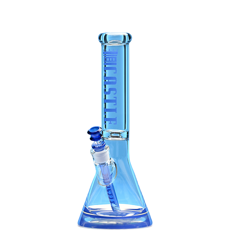 14" Beaker Bong Clear (Blue Logo)
