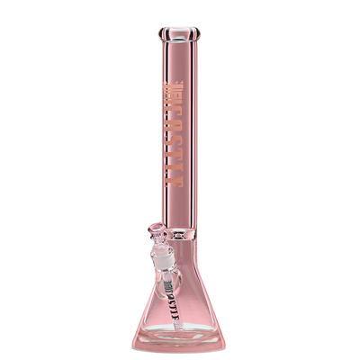 18" Beaker Bong Clear (Pink Logo)