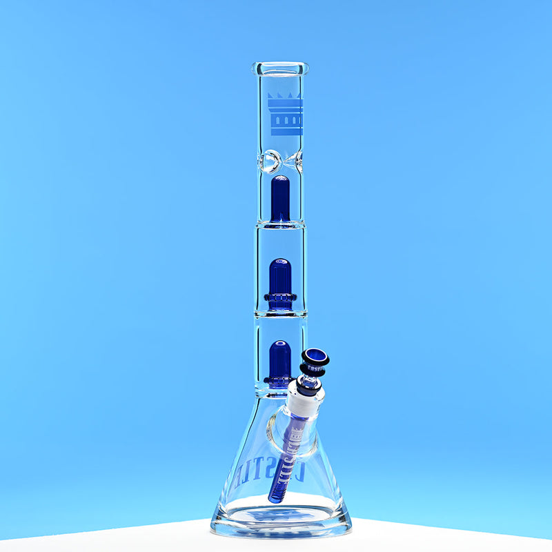 18" Beaker Bong Double Shower Head