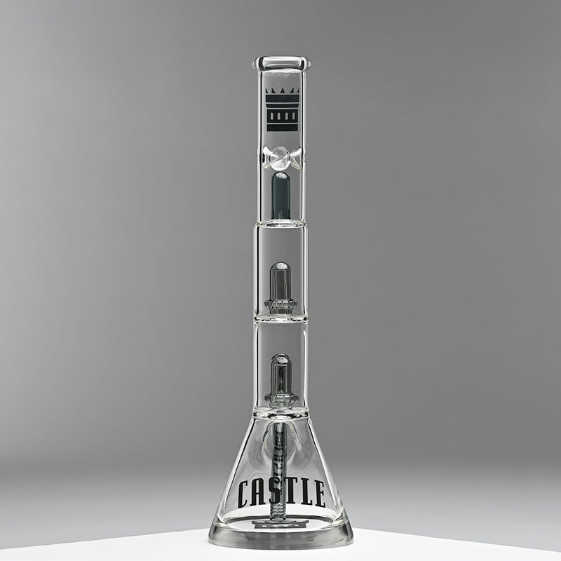 18" Beaker Bong Double Shower Head