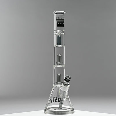 18" Beaker Bong Double Shower Head