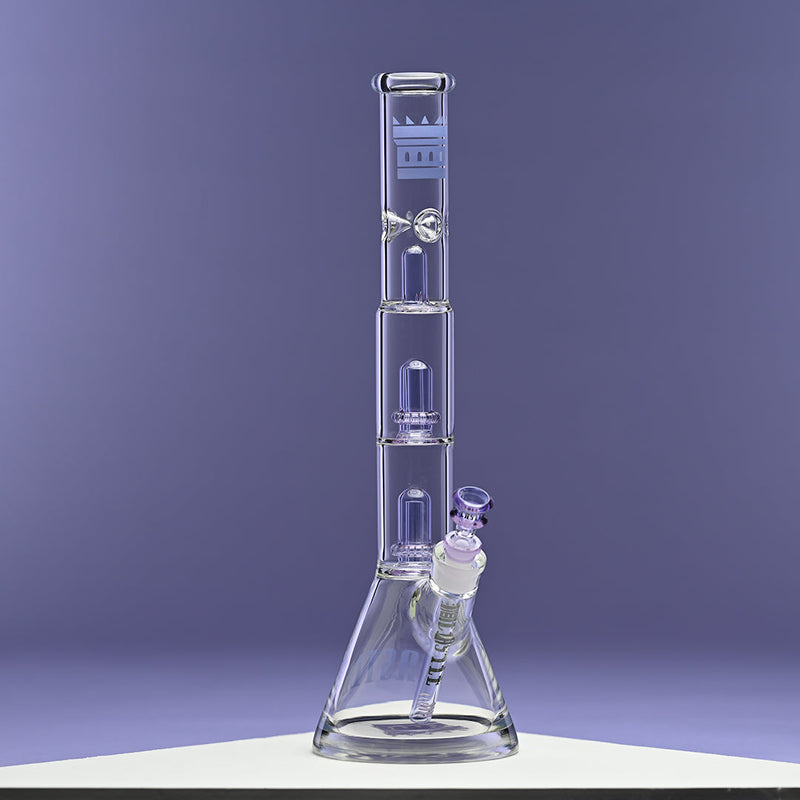 18" Beaker Bong Double Shower Head