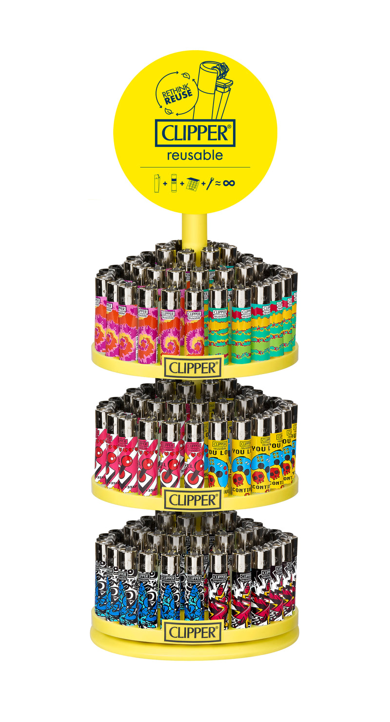 Classic Large Lighters Mixed Designs Carousel - 144 lighters