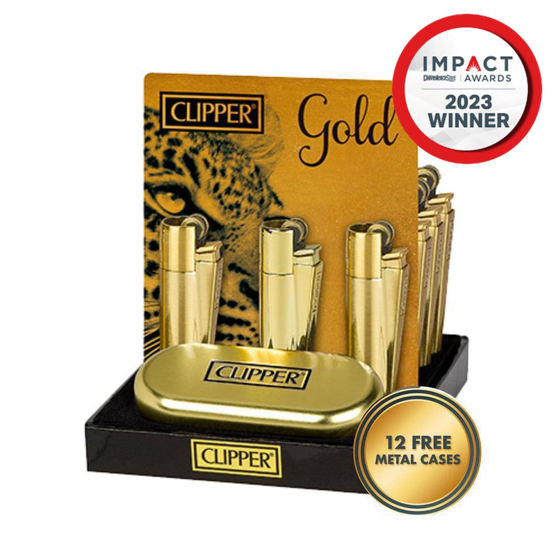 Metal Lighters Gold (12 lighters)