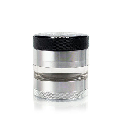 Kannastör - Jar Body Grinder 2.2" (Silver with Black Top)-Turning Point Brands Canada