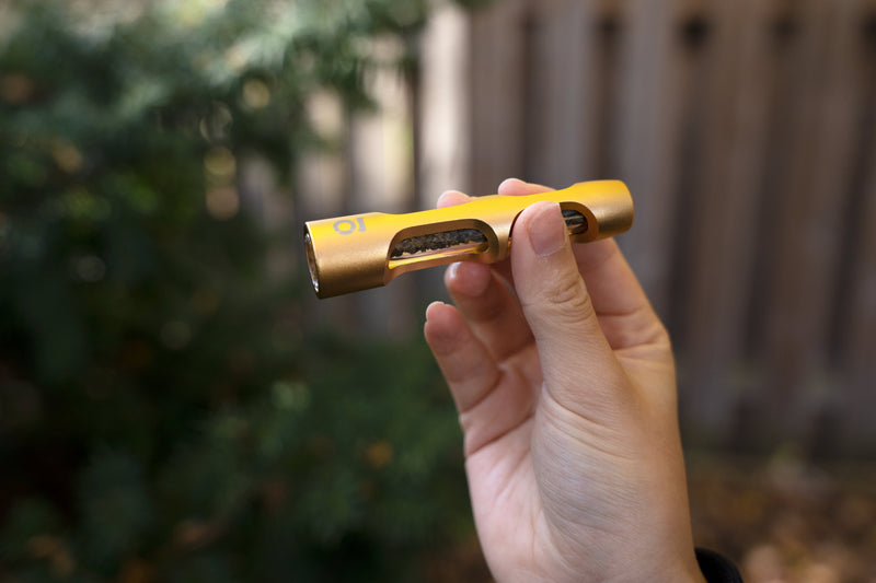 Aluminum & Glass Chillum (Gold)