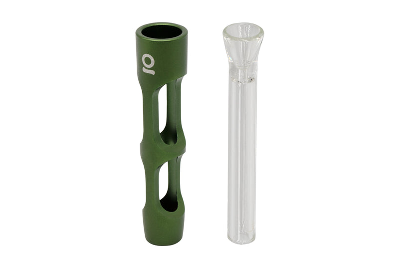 Aluminum & Glass Chillum (Green)