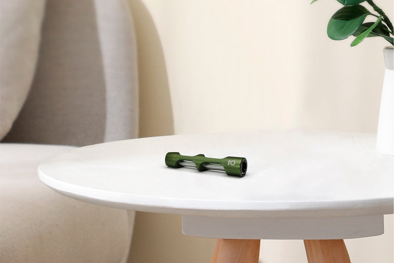 Aluminum & Glass Chillum (Green)