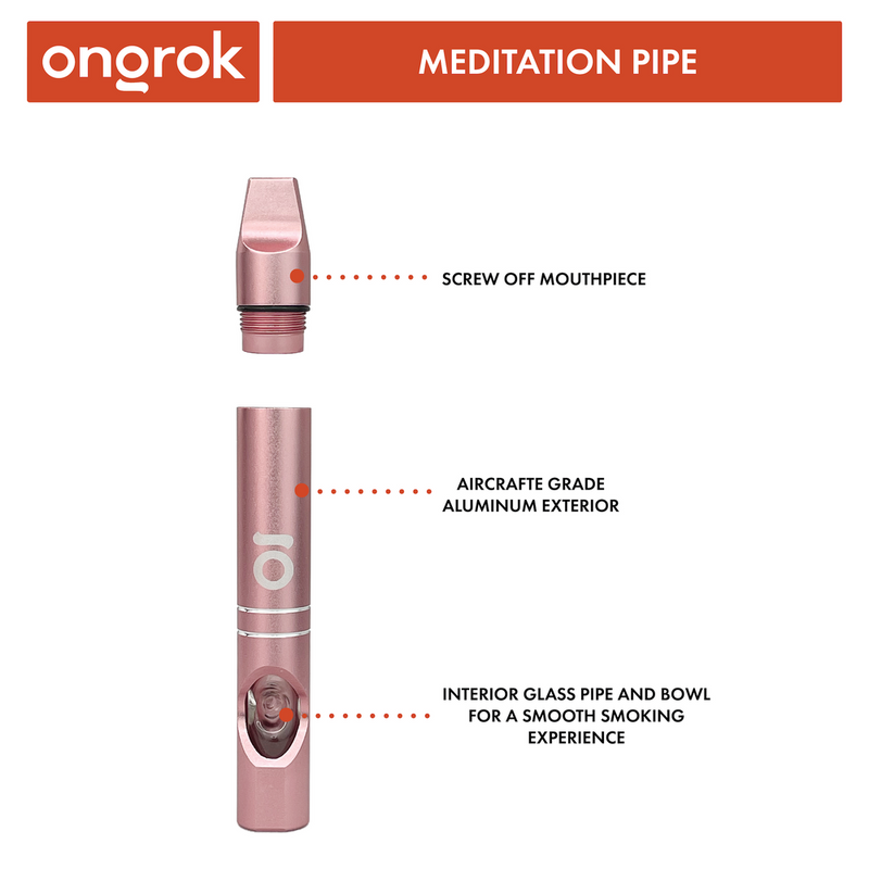 Aluminum Meditation Hash Pipe (Rose Gold)