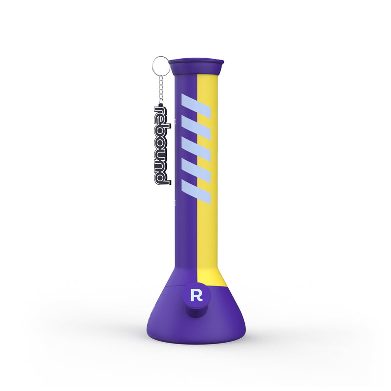 14" Silicone Beaker Bong (Purple & Yellow)