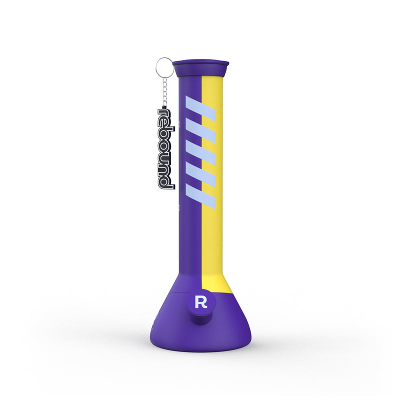 14" Silicone Beaker Bong - Purple & Yellow