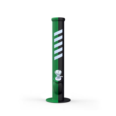 14" Silicone Straight Bong (Black & Green)