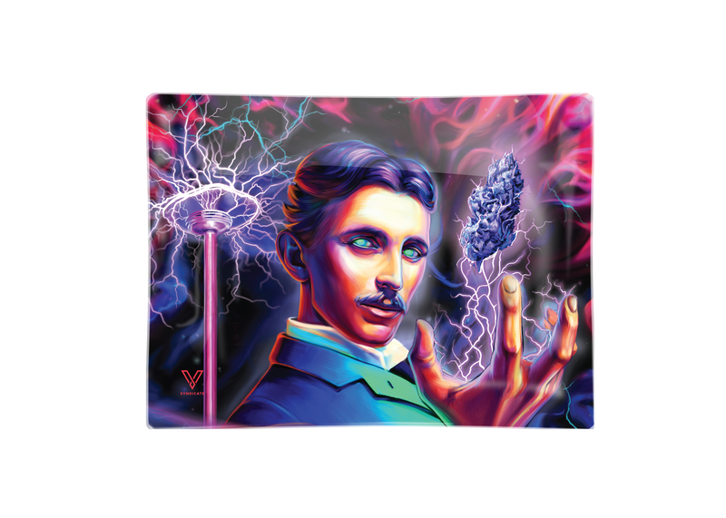 Glass Rolling Tray - Small - High Voltage (Tesla)