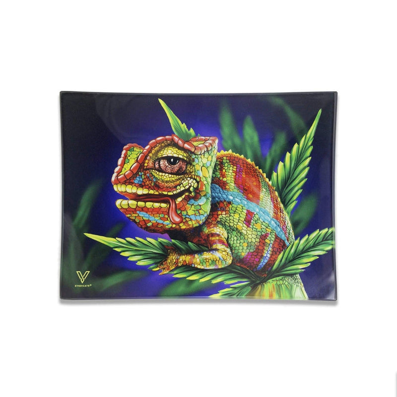 Small Glass Rolling Tray - Cloud 9 Chameleon-Turning Point Brands Canada