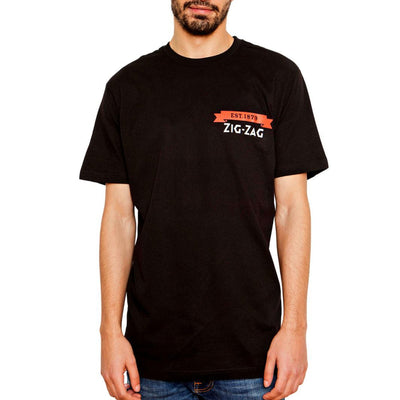 Zig-Zag Black (EST 1879) T-Shirt - Large-Turning Point Brands Canada