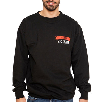 Zig-Zag x 3-Dimensional Black Oversized Crew Sweater - Medium-Turning Point Brands Canada