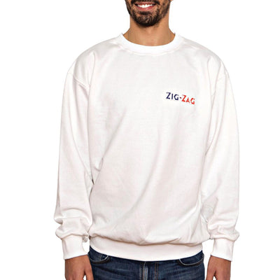 Zig-Zag x 3-Dimensional White Oversized Crew Sweater - Small-Turning Point Brands Canada